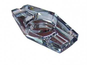 2 Cigar Hexagon Crystal Ashtray in Gift Box