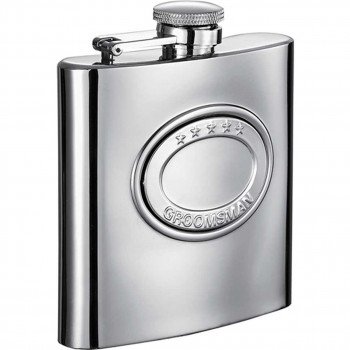 5 Stars Groomsman 6 oz. Stainless Steel Hip Flask