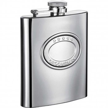 5 Stars 8 oz. Stainlesss Steel Groomsman Hip Flask