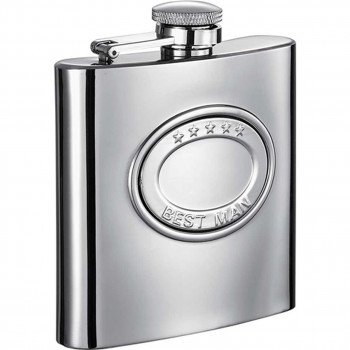 5 Stars Best Man 6 oz. Stainlesss Steel Hip Flask