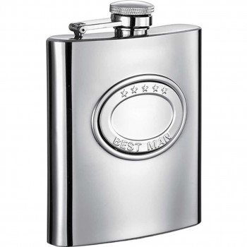 5 Stars Best Man 8 oz. Stainlesss Steel Hip Flask