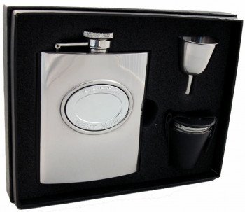 5 Stars Best Man Stainlesss Steel 8 oz. Deluxe Flask Gift Set