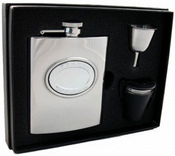 5 Stars Groomsman Stainlesss Steel 8 oz. Deluxe Flask Gift Set