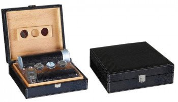 Alligator Humidor Gift Set Black