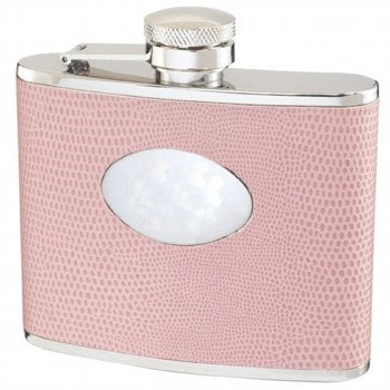 Aruba Light Pink Snakeskin Hip Flask - 4 oz.