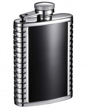 Astaire 3 oz. Polished and Black Hip Flask
