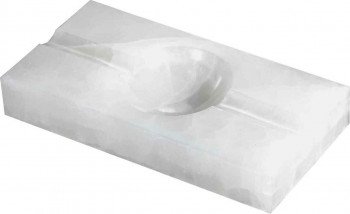 Azure White Rectangle Onyx Stone Cigar Ashtray With 2 Cigar Rests