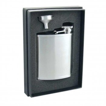 Bass 7 oz. Satin Finish Stainless Steel Flask Gift Set
