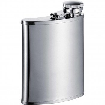 Bass Wide Mouth Silver Satin Stainless Steel 7 oz. Hip Flask