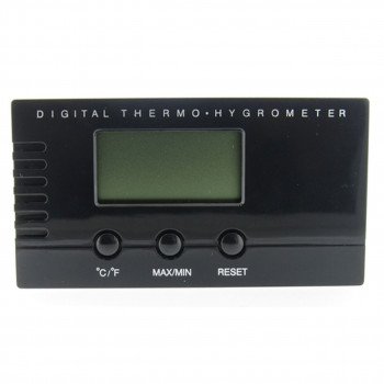 Black Digital Thermo Hygrometer For Cigar Humidors