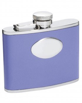Blossom Lavender Leather Stainless Steel 4 oz. Hip Flask