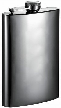 Brons Mirrored Gunmetal Liquor Flask - 8 oz.