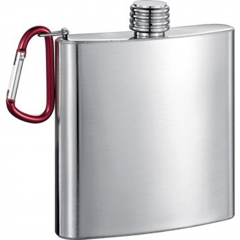 Carabiner 6 oz. Stainless Steel Flask For Golf Bag