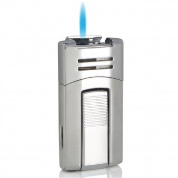 Caseti Chrome Single Torch Flame Cigar Lighter