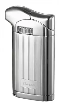 Caseti Felix Soft Flame Pipe Lighter With Tamper Chrome Lines II