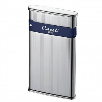 Caseti Flaco Ultra-Thin Silver Vertical Line Single Torch Flame Cigar Lighter