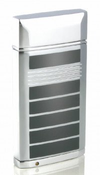 Caseti Flamei Single Jet Flame Cigar Lighter Polished Chrome & Gray Lacquer
