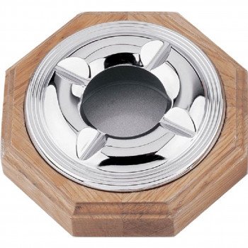 Country Oak Finish Wooden Cigarette Ashtray