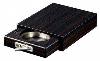 Drawer Single Cigar Iron Wood Finish Ashtray