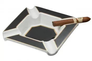 Festus Large Cigar Ashtray Matte Black and Gold