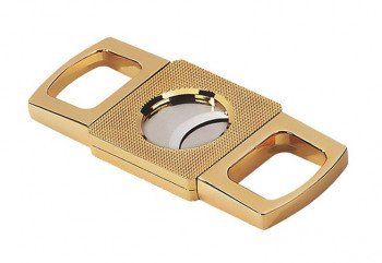 Gold Precision Made Guillotine Cigar Cutter w/ Etched Body