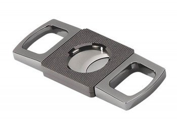 Gun Metal Precision Made Guillotine Cigar Cutter w/ Etched Body