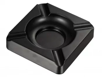 Heavyweight Black Matte Metal Cigar Ashtray