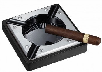 Iris Metal And Black Matte Wood Cigar Ashtray