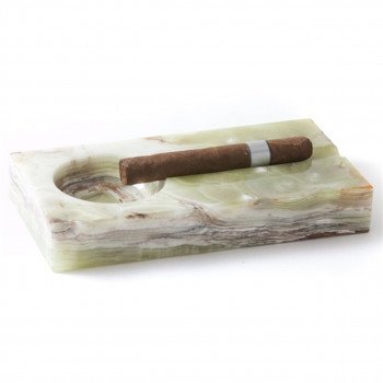 Jesper Onyx Stone Rectangle Cigar Ashtray With 2 Cigar Rests