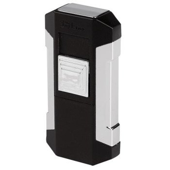 Jetline Luxe Dual Flame Lighter Black/Chrome