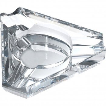 Jupiter Triangular Three Cigar Lip Crystal Ashtray