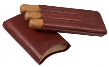 Legend Burgundy Genuine Leather Cigar Case