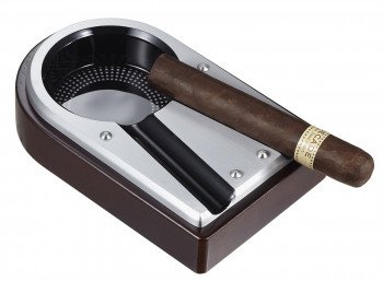 Lock Metal And Wood Cigar Ashtray