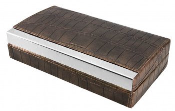 Mapleton Brown Leather Travel Humidor - Holds 4 Cigars
