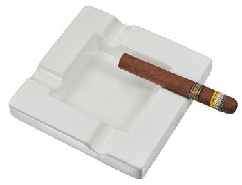 Renner White Ceramic Cigar Ashtray