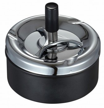 Spinner Black Spinning Ashtray For Cigarettes