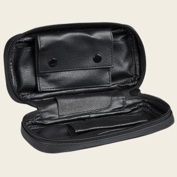 Stanwell 2 Pipe Case with Snap-out Tobacco Pouch Black