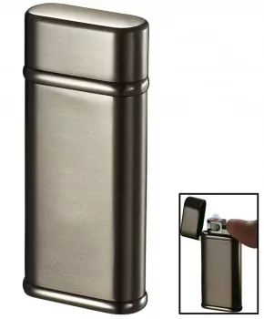 Tendre Satin Gunmetal Finish Coil Flame Lighter