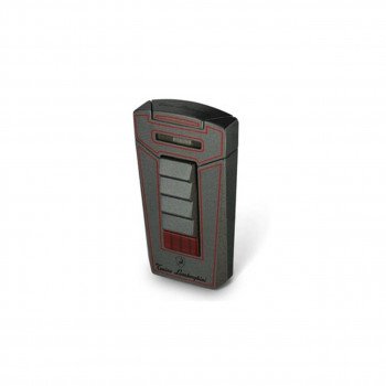 Tonino Lamborghini Aero Metallic Gray With Red Lines Torch Flame Cigar Lighter