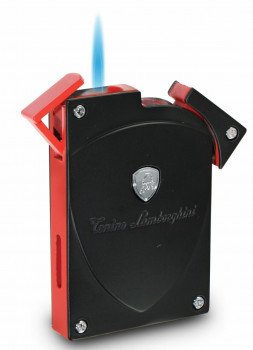 Tonino Lamborghini Lynx Matte Black And Red Torch Flame Lighter