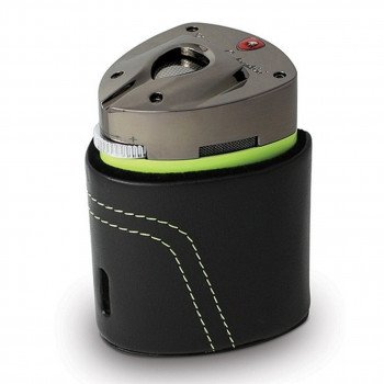Tonino Lamborghini Mugello Green Triple Torch Table Lighter With Leather Case