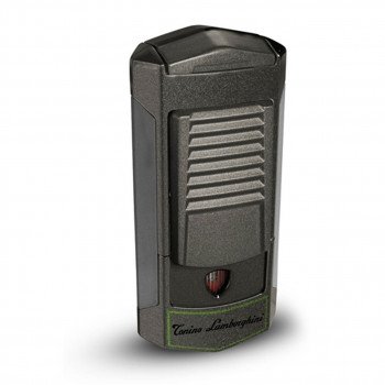 Tonino Lamborghini Sepang Metallic Grey With Green Lines Triple Torch Lighter