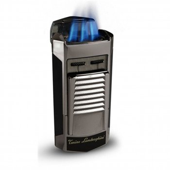 Tonino Lamborghini Sepang Metallic Gun And Black Triple Torch Flame Lighter