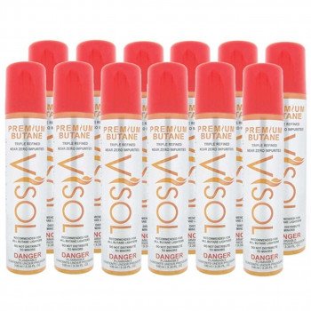 Triple Refined Butane Lighter Refill - 12 Can Pack - Shipped Separately By Ground