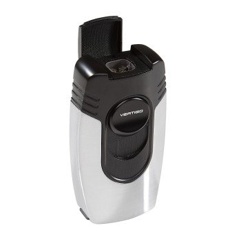 Vertigo Big Buddha Table Lighter Brushed Chrome & Black