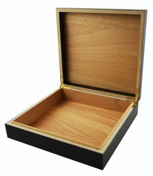 Visol Bergoff Black Matte Desktop Humidor - Up to 20 Cigars