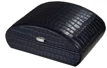 Visol Blake Crocodile Pattern Black Leather Humidor