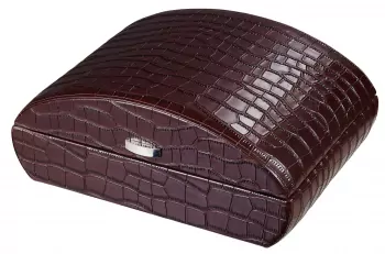 Visol Blake Crocodile Pattern Brown Leather Humidor