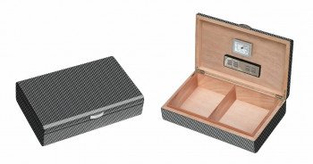 Visol Carbon Fiber Pattern Lacquered Medium Cigar Humdior