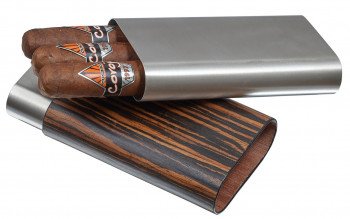 Visol Carver Ebony and Stainless Steel Cigar Case